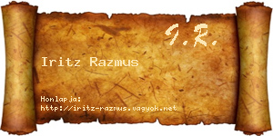 Iritz Razmus névjegykártya